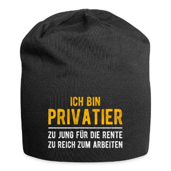 Privatier lustiger Spruch Ruhestand Rentner Rente - Jersey-Beanie - Schwarz - Vorne