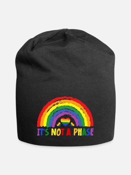 LGBTQIA+ Rainbow Flag Gay Pride It's Not A Phase - Jersey-Beanie - Schwarz