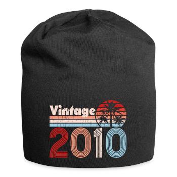 Millésime 2010 Palmiers Rétro Anniversaire - Bonnet en jersey - noir - Devant