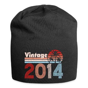 Millésime 2014 Palmiers Rétro Anniversaire - Bonnet en jersey - noir - Devant