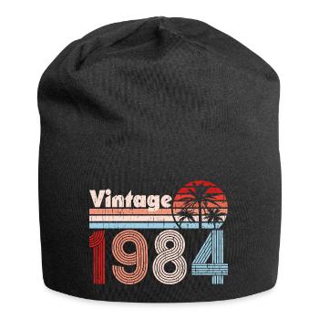 Vintage 1984 Palmen Retro Geburtstag - Jersey-Beanie - Schwarz - Vorne