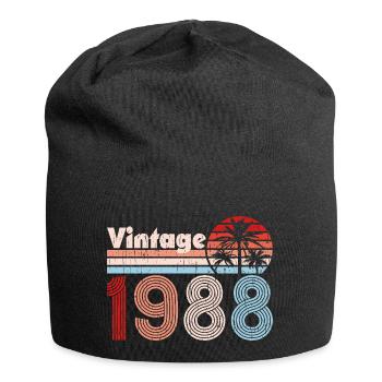 Millésime 1988 Palmiers Rétro Anniversaire - Bonnet en jersey - noir - Devant