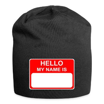 Hallo, mein Name ist - Jersey-Beanie - Schwarz - Vorne
