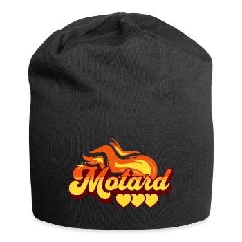 Motif Flamme Cadeau Motard Biker - Bonnet en jersey - noir - Devant