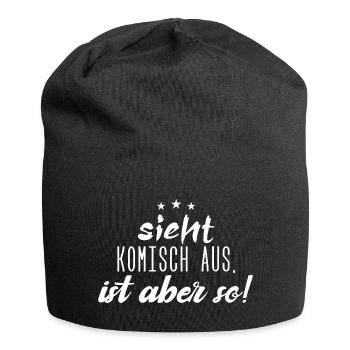 Sieht komisch aus, ist aber so! - Jersey-Beanie - Schwarz - Vorne