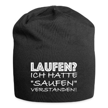 Laufen ich hatte Saufen verstanden | Bier, Party - Jersey-Beanie - Schwarz - Vorne