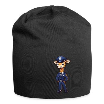 Officier de police girafe mignon - Bonnet en jersey - noir - Devant