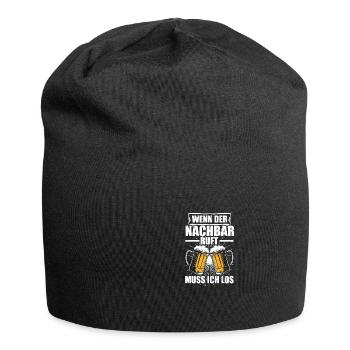 Nachbar ruft Nachbarschaft Einweihung - Jersey-Beanie - Schwarz - Vorne