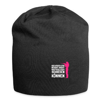 Schießen Sportschützin Schützenfest Sportschießen - Jersey-Beanie - Schwarz - Vorne