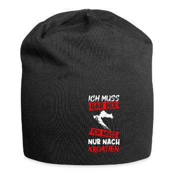 Kroatien Sommerferien Urlaub Sommerurlaub Sonne Ur - Jersey-Beanie - Schwarz - Vorne