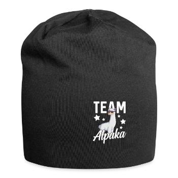 Cadeau drôle d'animaux d'alpaga · Équipe - Bonnet en jersey - noir - Devant