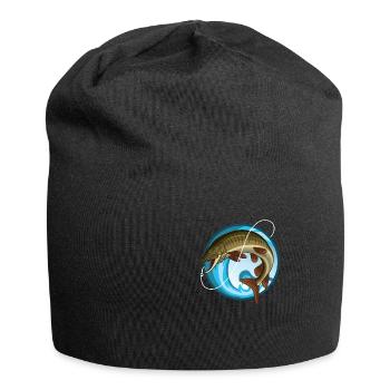 Fischer Angler Angelhaken Angeln - Jersey-Beanie - Schwarz - Vorne