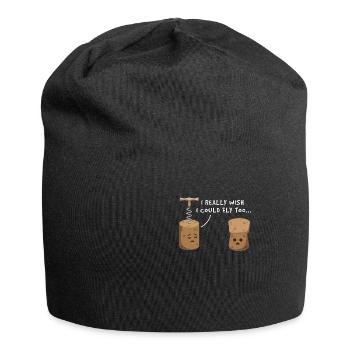 J’aimerais vraiment pouvoir voler aussi du vin - Bonnet en jersey - noir - Devant