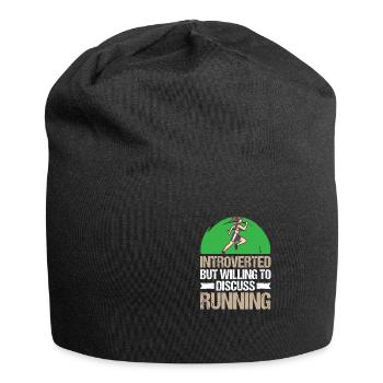 Marathon Willing To Discuss Running - Jersey Beanie - black - Front