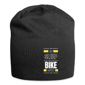 manger dormir vélo répéter idée cadeau en disant vélo - Bonnet en jersey - noir - Devant