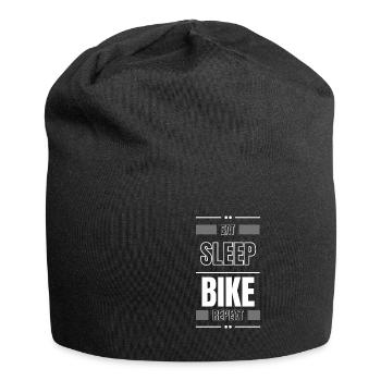 manger dormir vélo répéter idée cadeau en disant vélo - Bonnet en jersey - noir - Devant