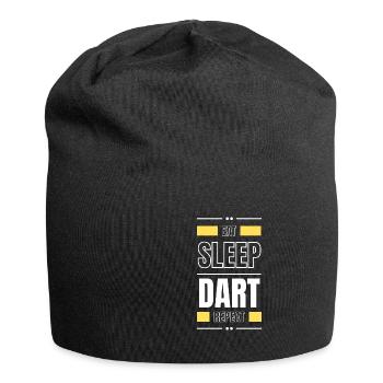 eat sleep dart repeat gift idea saying - Jersey Beanie - black - Front