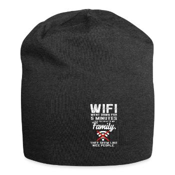 WiFi wurde lustiges Zitat mit der Familie Teen Vid - Jersey-Beanie - Anthrazit - Vorne