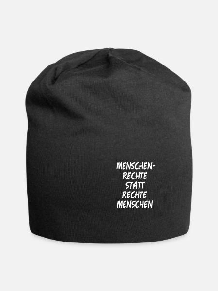 Menschenrechte statt rechte Menschen Antirassismus - Jersey-Beanie - Schwarz