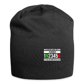 Quand la vie vous déprime, il n'y en a qu'un. - Bonnet en jersey - noir - Devant