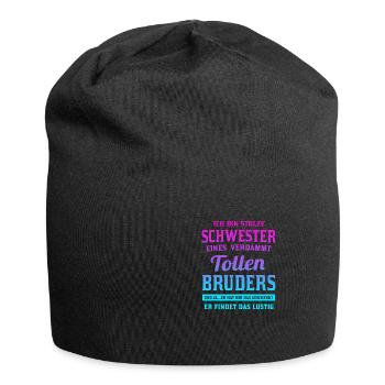Ich bin stolze Schwester eines tollen Bruders - Jersey-Beanie - Schwarz - Vorne