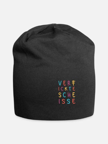 Verfickte Scheiße Schimpfwort Spruch - Jersey-Beanie - Schwarz
