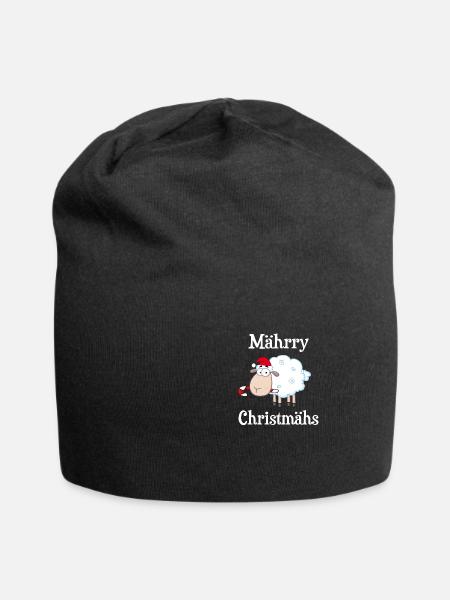 Mährry Christmähs Schaf Weihnachten Geschenk - Jersey-Beanie - Schwarz