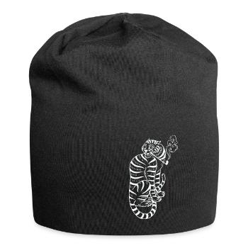 japanischer Tiger lustige Illustration Geschenk - Jersey-Beanie - Schwarz - Vorne