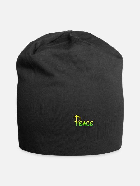 Frieden - Jersey-Beanie - Schwarz