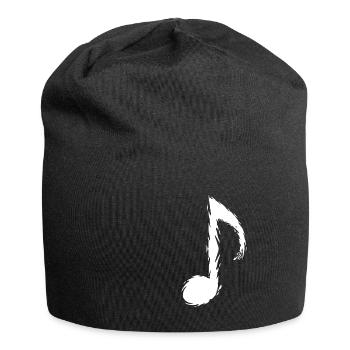 Musiknote Bürste Design Modern Vektor Weiß - Jersey-Beanie - Schwarz - Vorne