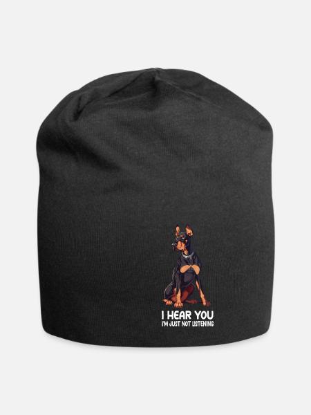 Doberman - Jersey-Beanie - Schwarz