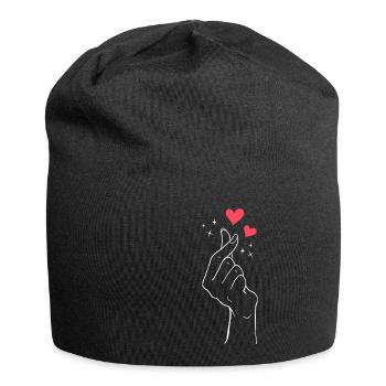 K-Pop Herz K-Drama Musik Südkoera - Jersey-Beanie - Schwarz - Vorne