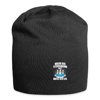 Stockbahn Eisstockschießen Stockschießen - Jersey-Beanie - Schwarz - Vorne