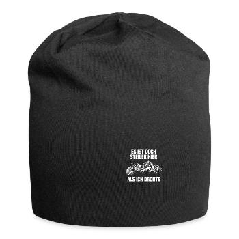 Steiler als ich dachte Wandern Berge Bergsteigen - Jersey-Beanie - Schwarz - Vorne