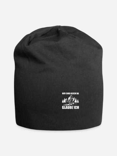 Wir sind gleich da Wandern Berge Bergsteigen - Jersey-Beanie - Schwarz