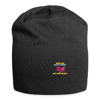 Nie gelebt 80's Mottoparty 80er Jahre Outfit - Jersey-Beanie - Schwarz - Vorne
