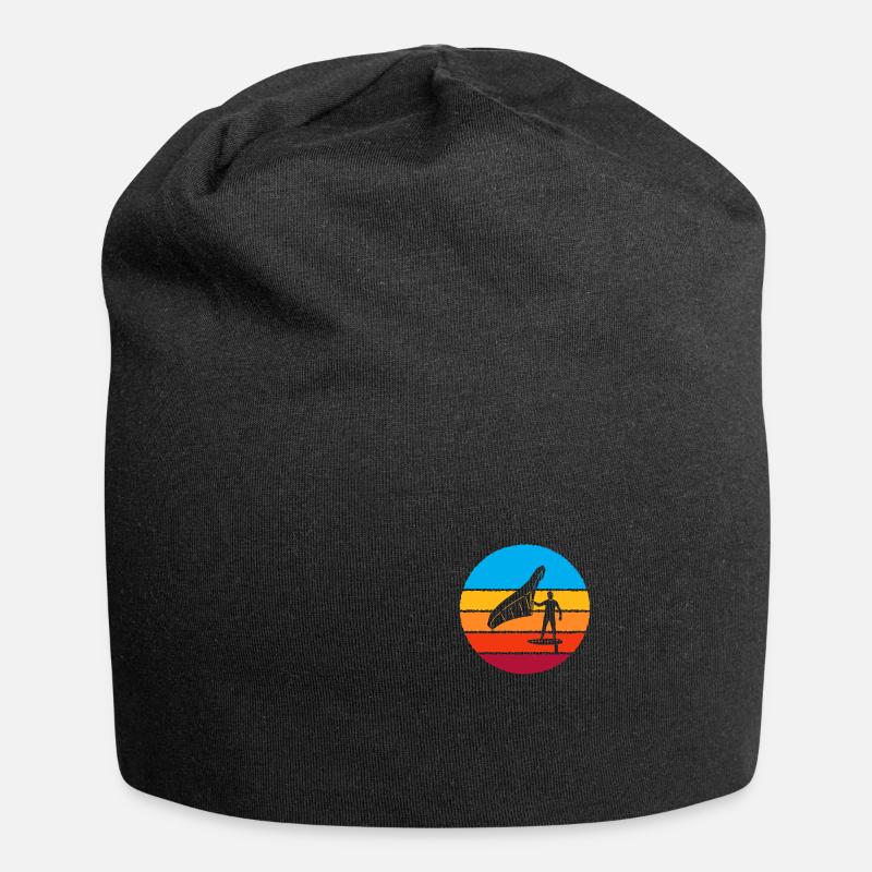 Wingsurfer Wing Surf Wing Foil - Jersey Beanie - black