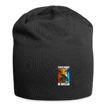 Glück kommt in Wellen Wingsurfer Surf Wing Foil - Jersey-Beanie - Schwarz - Vorne