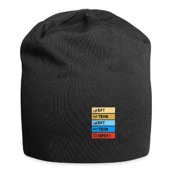 Eat train Bodybuilding Bodybuilder Gym Kraftsport - Jersey-Beanie - Schwarz - Vorne