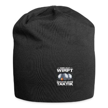 Wer gut wirft Boule Petanque Boulespieler - Jersey-Beanie - Schwarz - Vorne