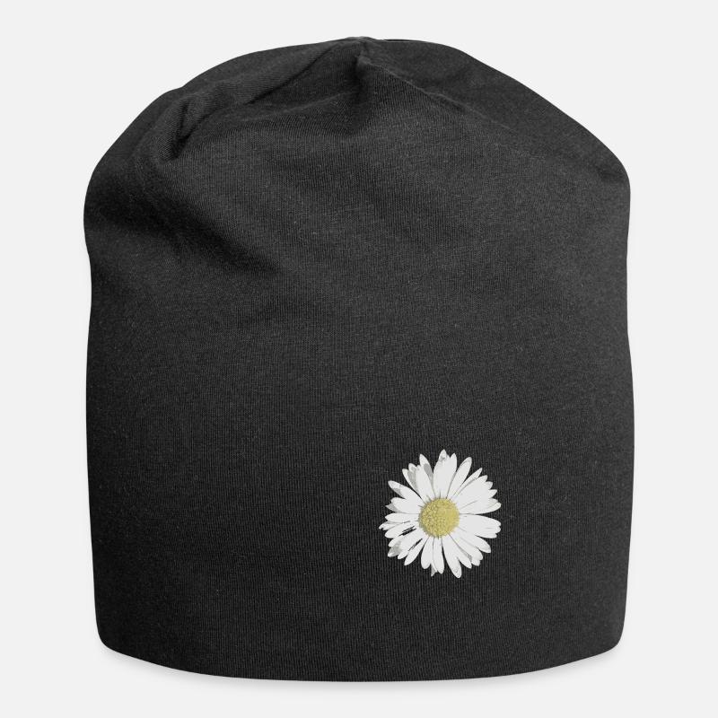 Gänseblümchen - Jersey-Beanie - Schwarz