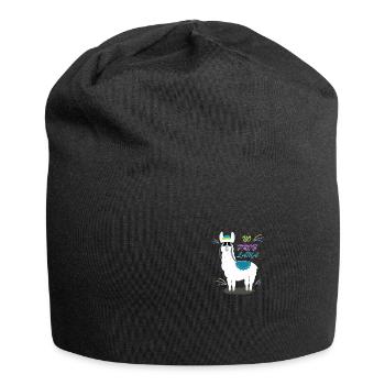 No Prob Lama - Cooles Alpaka mit Sonnenbrille - Jersey-Beanie - Schwarz - Vorne