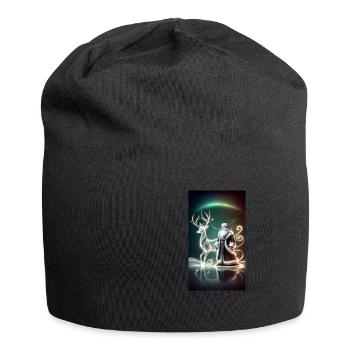 Rentier mit Santa Futuristisch - Jersey-Beanie - Schwarz - Vorne