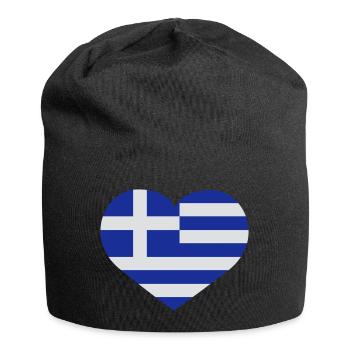 Love Griechenland | Herz | Heart - Bonnet en jersey - noir - Devant