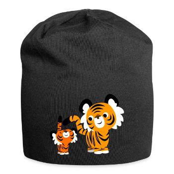 Kleine und große Tiger von Cheerful Madness!! - Jersey-Beanie - Schwarz - Vorne
