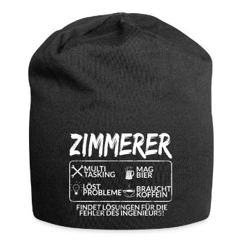 Der Zimmerer - Jersey-Beanie - Schwarz - Vorne