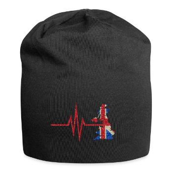 Mein Herz schlägt für Großbritannien - Heimatland - Jersey-Beanie - Schwarz - Vorne