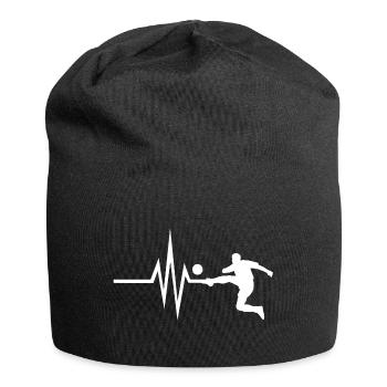 Mon cœur bat pour le football - jeux de sport balle - Bonnet en jersey - noir - Devant