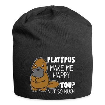 Schnabeltier - Jersey-Beanie - Schwarz - Vorne
