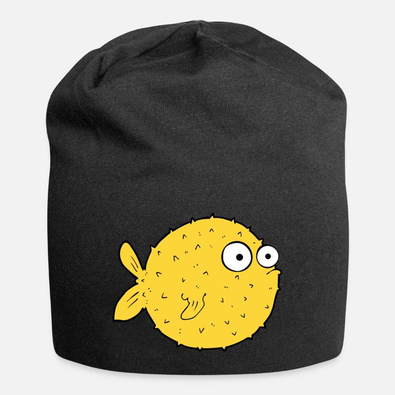 Poisson-globe étouffé - Bonnet en jersey - noir